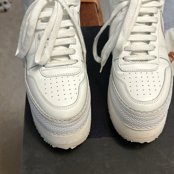 R13 Riot leather high top platform sneaker SIZE 35 White - Picture 4 of 9